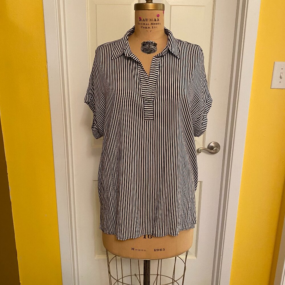 Black and White striped blouse, Jane and Delancey, 1X